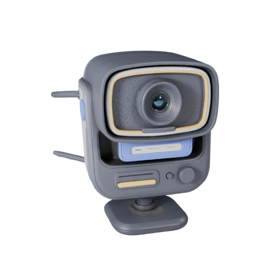 Modelo 3D de Webcam Inalámbrica Estilizada para Juegos Casuales