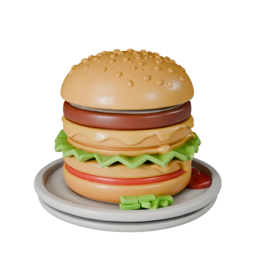Modèle 3D Imprimable de Menu de Restaurant Burger STL
