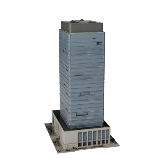 Высокополигональный стеклянный небоскреб 3D модель для Archviz для архитектуры