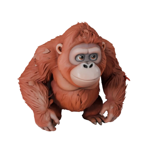 نموذج ثلاثي الأبعاد لـ Orangutan كرتوني - أصل منمق للرسوم المتحركة | PBR