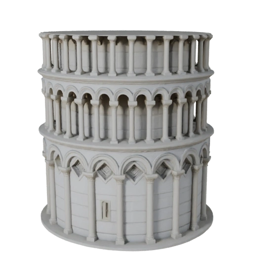 Высокополигональная 3D модель Пизанской башни для Архитектурной визуализации