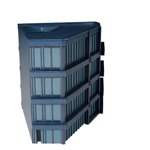 Façade en verre moderne stylisée 3D - Asset de jeu