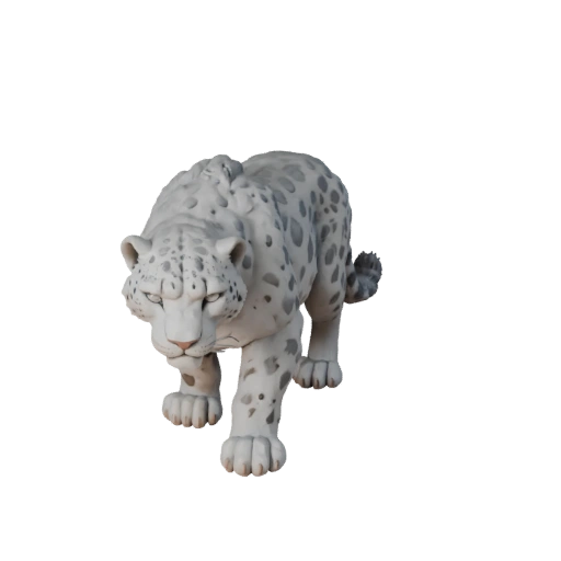 Leopardo delle Nevi High Poly 3D Model - Asset STL Dettagliato per la Stampa