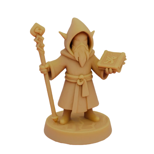 Fantasy Dunkelelf Zauberer Miniatur STL - Angriff