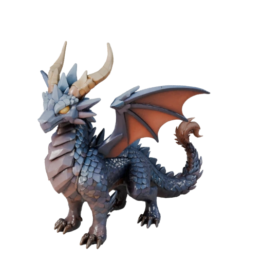 Cartoon Kristall Drache 3D Modell - Stilisierte Ressource für Animation