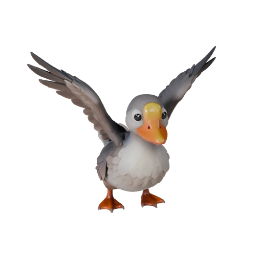 Modelo 3D de Ganso de Desenho Animado - Asset Estilizado para Animação | Livre de Royalties