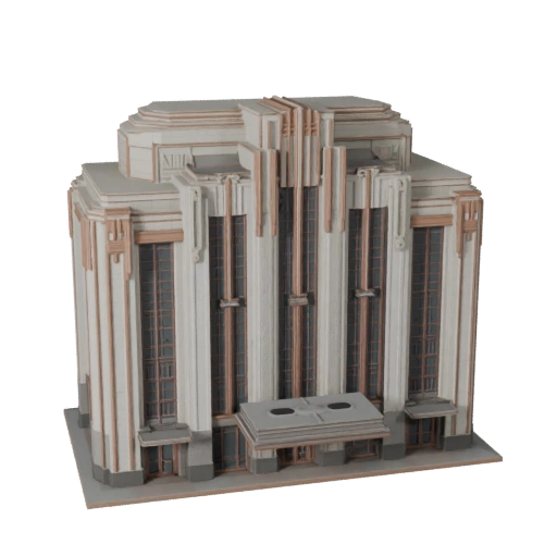 Modèle 3D de Façade Art Déco pour Blender - Asset de Rendu