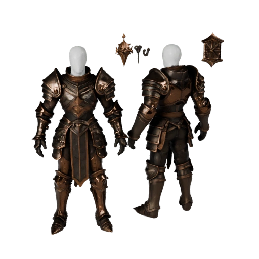 Modelo de Personaje Caballero Fantasía Blindado - Articulado
