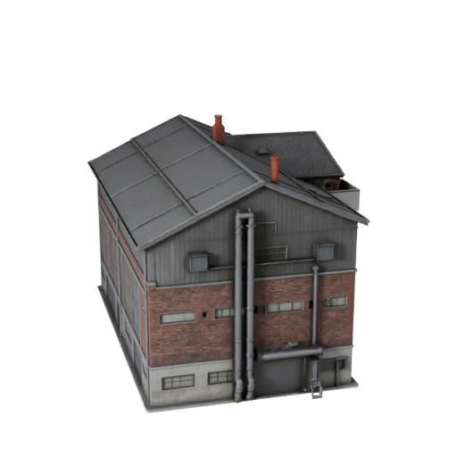 3D модель фабричного здания - Реалистичный актив для архитектурной визуализации
