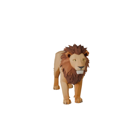 Modelo 3D de León Africano Poligonal Bajo - Asset de Juego para Unity con FBX