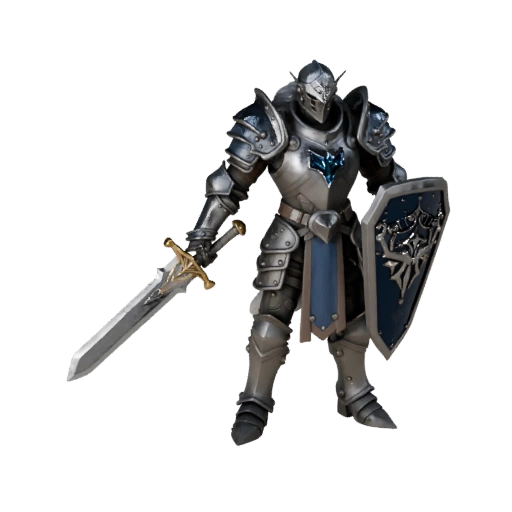 Modello Realistico di Personaggio Paladino Corazzato - Modellato