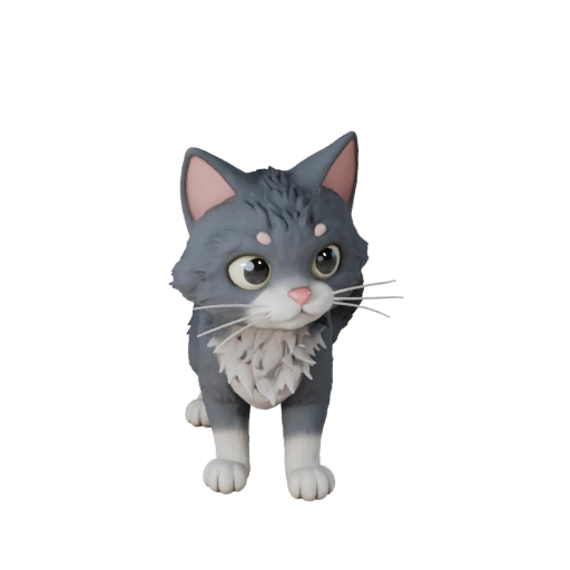 Modelo 3D de Gato Ragdoll de Caricatura - Asset Estilizado para Animación