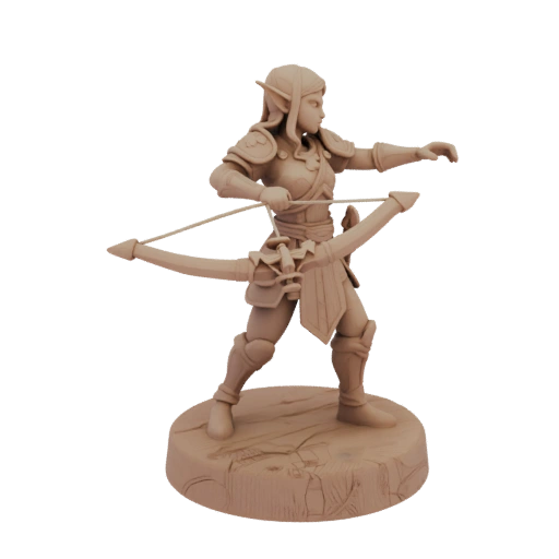 Miniatura STL Elfo Arciere Fantasy - In Carica