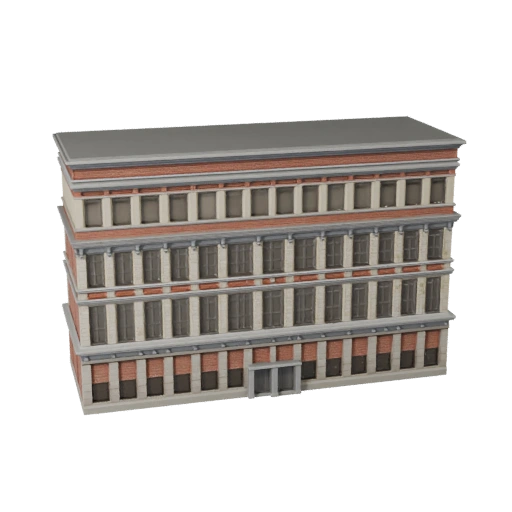 Modèle 3D de Façade Industrielle pour Unity - Ressource de Jeu Temps Réel