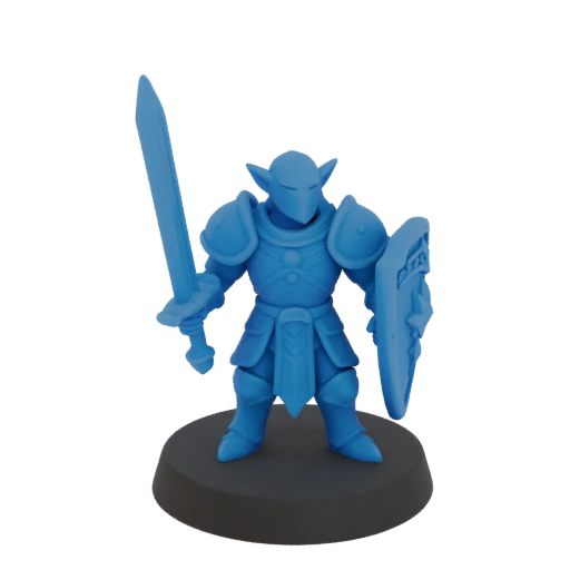 Miniatura STL de Elfo Oscuro Paladín de Fantasía