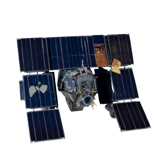 Modelo 3D de Satélite Pronto para Jogo para Uso em Tempo Real Ativo PBR