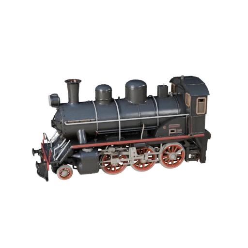 Locomotiva a Vapor 3D Model para Blender e Jogos - Realista