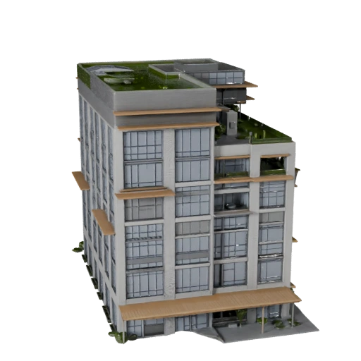 Modèle 3D de Bâtiment de Bureau Durable pour Unreal - Asset Temps Réel