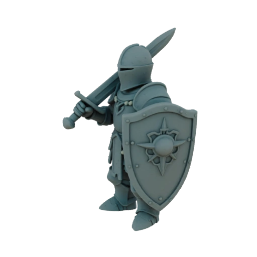 Miniatura STL de Paladino Medieval - Defensiva