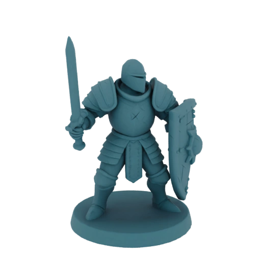 Miniatura Paladino Medievale STL - Posa di Fusione