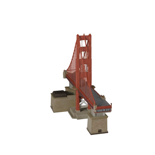 Stilisierte Golden Gate Brücke 3D Modell - Echtzeit-Spiel-Asset