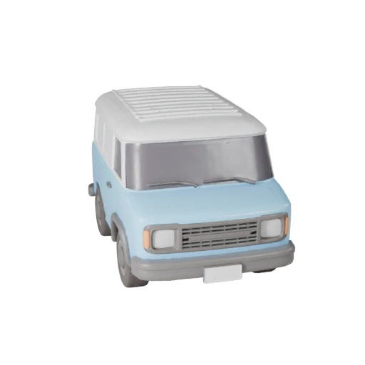 Modèle 3D de Van Rétro pour Unity - Asset de Jeu Low Poly (Legacy)