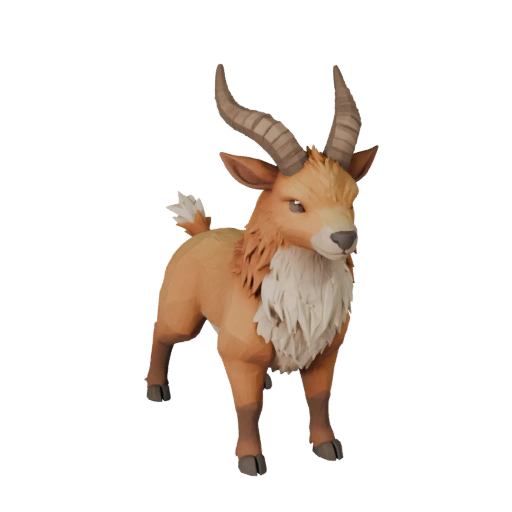 Modelo 3D de Gacela Polygonal Bajo - Asset de Juego para Unity con FBX | Libre de Regalías