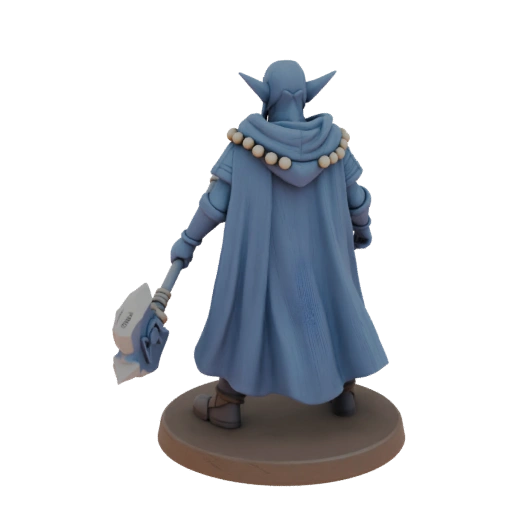 Miniatura STL de Clérigo Elfo de Fantasia - Defensiva