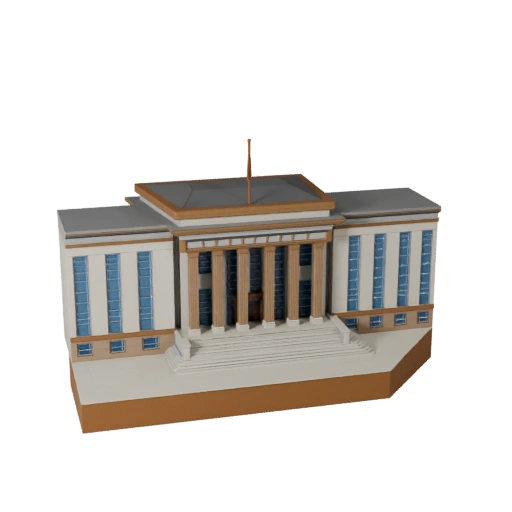 Tribunal Estilizado 3D - Activo para Videojuegos de Arquitectura
