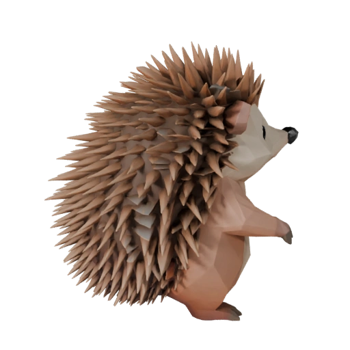 Modèle 3D de Hérisson Low Poly - Asset Unity avec FBX | PBR