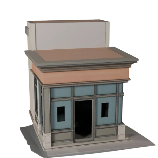 Fachada Estilizada de Tienda Modelo 3D - Activo de Juego para Arquitectura
