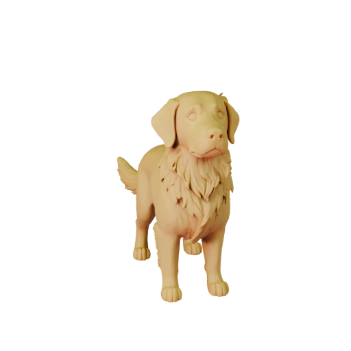 Hohe Poly Goldener Retriever Hund 3D Modell - STL Asset für den Druck