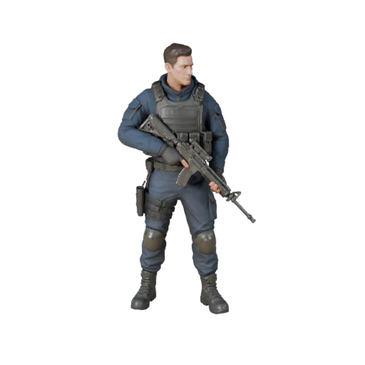 Modèle de personnage de soldat d'assaut réaliste - Monté