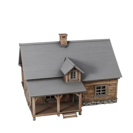 3D модель фермерского дома для Blender - Рендер-ресурс для архитектуры