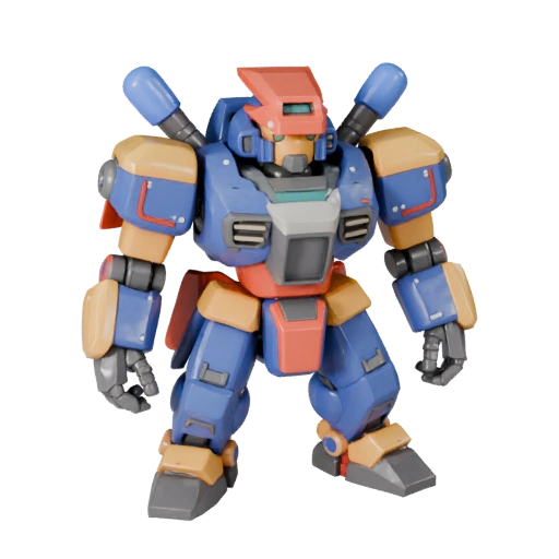Modelo 3D Caminante Mecánico de Caricatura para Activos PBR de Juegos Estilizados