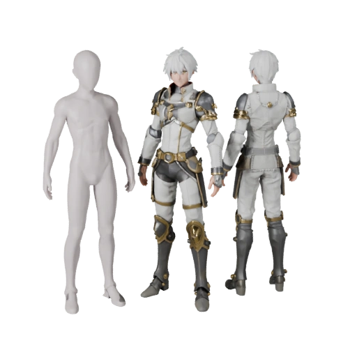 Modello Personaggio Mago Corazzato Anime - Modellato