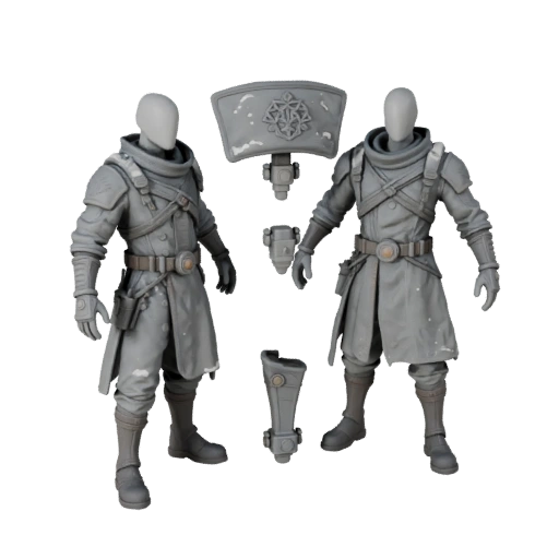Sci-Fi Panzerung Charakter Modell - Geriggt