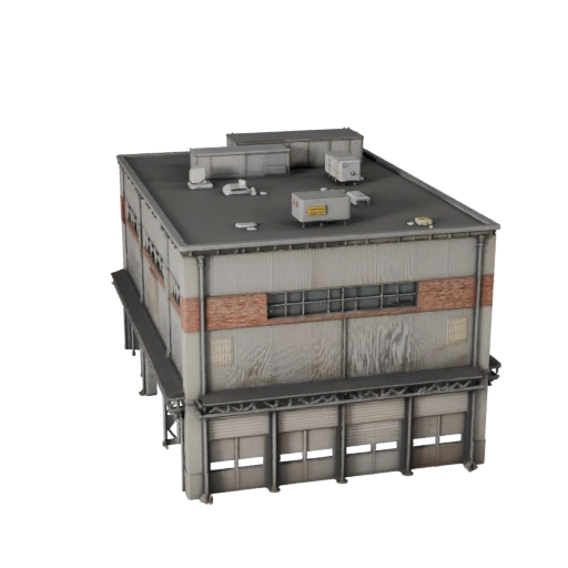 Hohes Poly Rechenzentrumsgebäude 3D-Modell für Archviz