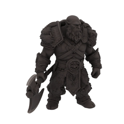 Miniatura STL de Bárbaro Anão de Fantasia