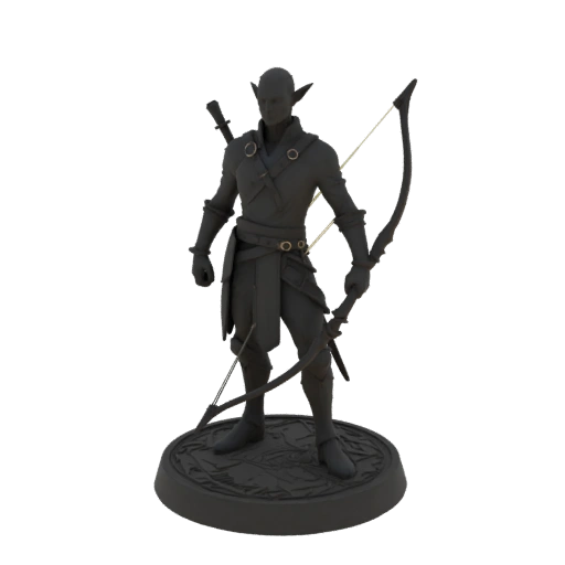 Dunkle Fantasie Dunkelelf Waldläufer Miniatur STL