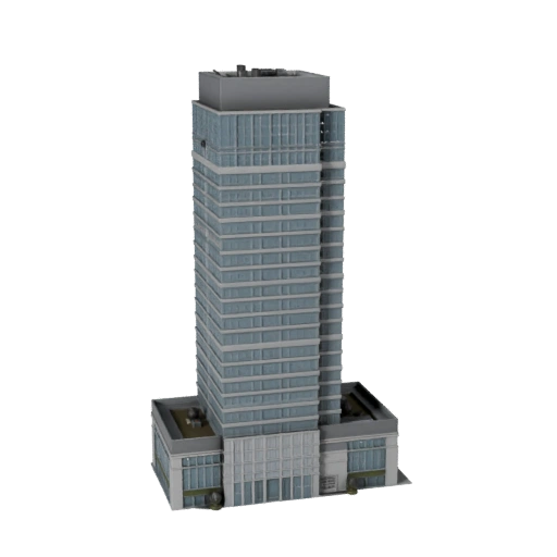Современный небоскреб 3D модель - Реалистичный актив для Archviz