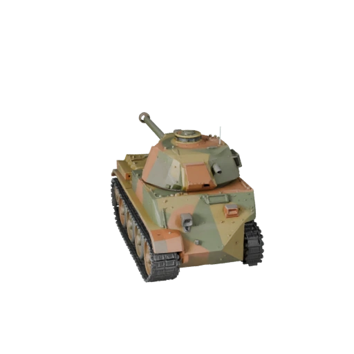 WWII Panzer 3D Modell - Stilisierter Low Poly Spiel-Asset
