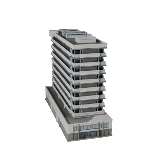 Bâtiment de siège social de banque stylisé Modèle 3D - Actif de jeu