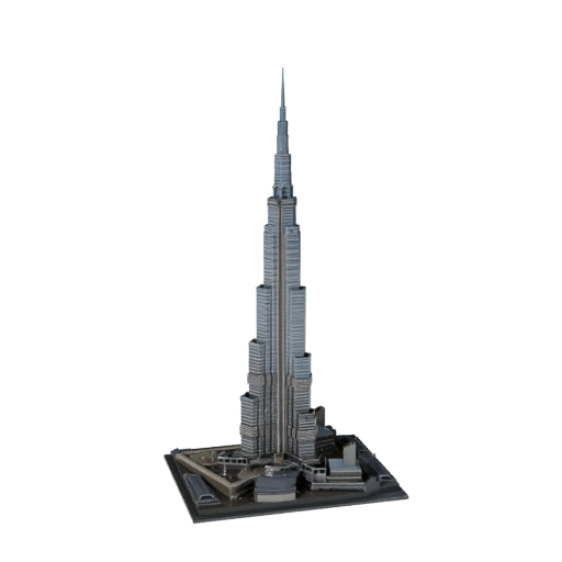 Modello 3D Low Poly Burj Khalifa per Giochi in Tempo Reale e VR