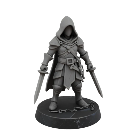 Miniatura STL de Desonesto Fantasia Desgastado em Batalha