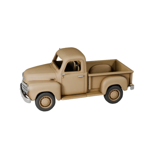 Druckbarer Oldtimer-Pickup-Truck STL 3D-Modell für Asset