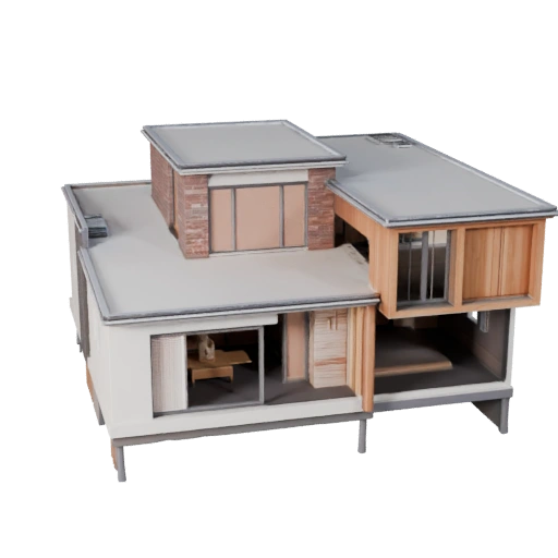 Maison Moderne Stylisée Modèle 3D - Asset de Jeu pour l'Architecture