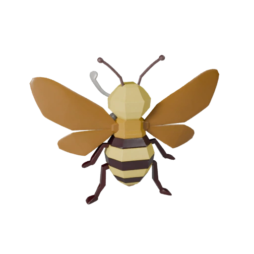 Modèle 3D Abeille Low Poly - Asset de Jeu Unity avec FBX | PBR