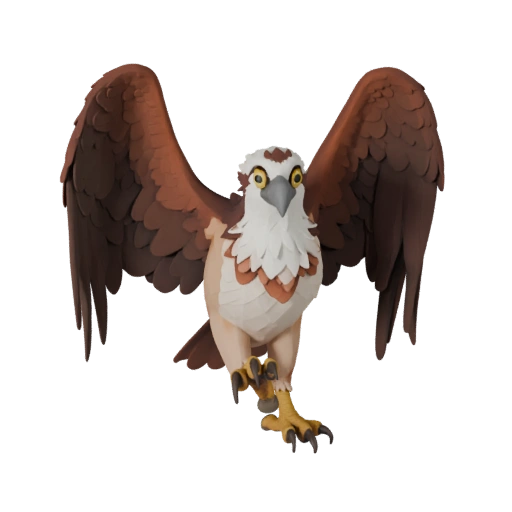 Modèle 3D d'Osprey Dessin Animé - Asset Stylisé pour Animation | PBR