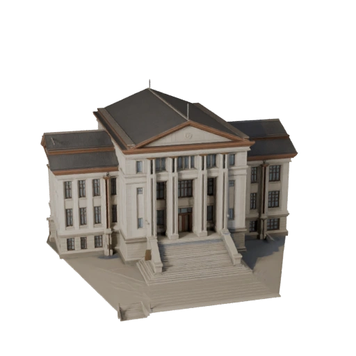 Hohe Poly Stadt Halle 3D Modell für Archviz für Architektur